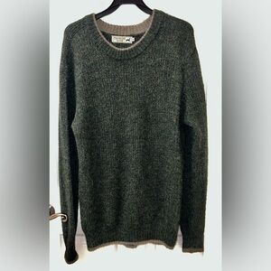 Mens Peruvian link 100% Alpaca made in Peru green sweater top size Medium